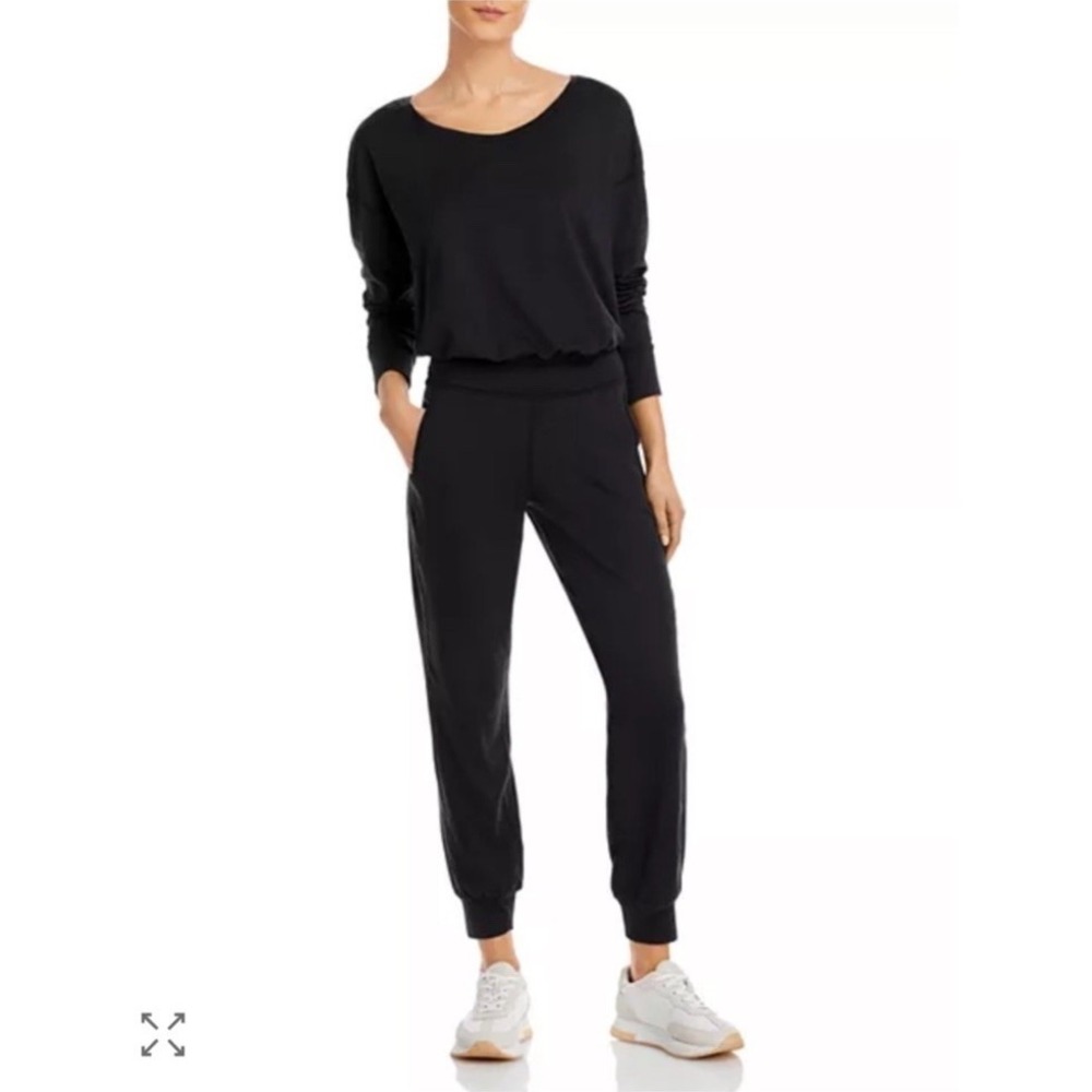 Sweaty Betty Gary Jumpsuit Women's XS Black Long Sleeve Jogger Loungewear NWT